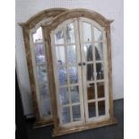 GATED WALL MIRRORS, a pair, French provincal style, 125cm x 72cm.