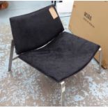 EASY CHAIR, by Poliform, black pony skin, 74cm W.