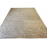 CONTEMPORARY BASKET WEAVE JUTE CARPET, 365cm x 275cm.