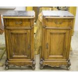 BEDSIDE CABINETS, a pair,