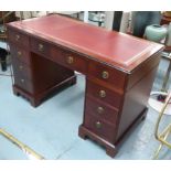 PEDESTAL DESK, Georgian style mahogany of compact proportions.