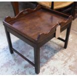 TRAY TABLE, George III mahogany on later stand, 59cm x 48cm x 51cm.