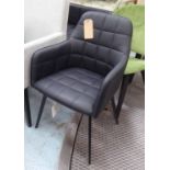 AARK ARMCHAIRS, a pair, faux black leather finish, 85cm H.