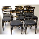 DINING CHAIRS, a set of eight,