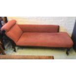 CHAISE LONGUE, Edwardian mahogany,