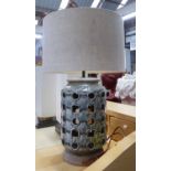 CERAMIC TABLE LAMP, contemporary with shade, 59cm H.