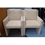 KESTEPORT ARMCHAIRS, a pair, alcantara finish, 80cm H.