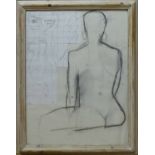 TOMMY ROTHON 'Figure Study', graphite and ink, signed verso, 60cm x 45cm, framed.