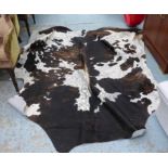 BOVINE HIDE FLOOR RUG, (with slight faults).