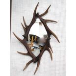 FAUX ANTLER WALL MIRROR, vintage Danish inspired design, 110cm x 70cm.