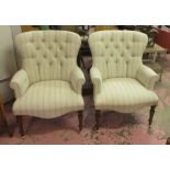 ARMCHAIRS, a pair, Victorian style,