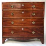 HALL CHEST, Regency period mahogany, ebony and boxwood lined,