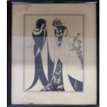 AFTER AUBREY BEARDSLEY PRINTS, a set of four, framed and glazed, 31cm x 24cm.