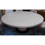 CIRCULAR DINING TABLE, light wood, 180cm W x 74cm H.