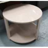 SIDE TABLE, circular high gloss with undertier, 60cm x 47cm H.