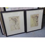 BELLA PIERONI PRINTS, a set of two, framed and glazedm, 72cm x 59cm.