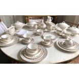 DINNER SERVICE, English fine bone China, Royal Grafton 'Regency', 8 place 7 piece settings.