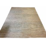 CONTEMPORARY GREEN WASH JUTE CARPET, 305cm x 243cm.