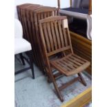 GARDEN CHAIRS, a set of eight, Alexander Rose weathered teak, 100cm H.