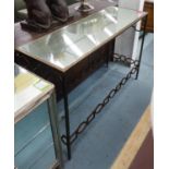 CONSOLE TABLE, Julian Chichester style, mirrored top, 120cm x 42cm x 81cm.