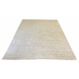 CONTEMPORARY ART DECO DESIGN SILK CARPET 300cm x 240cm, geometric silver field.