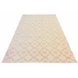 CONTEMPORARY SILK AND WOOL CARPET, 300cm x 200cm, Iznik lattice design.