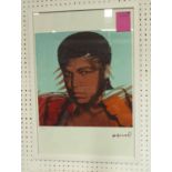 ANDY WARHOL 'Mohammed Ali', lithograph from Leo Castelli Gallery, stamped on reverse, edited by G.