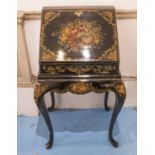 BUREAU, early Georgian style of compact proportions, black,