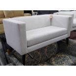 AARK SOFA, neutral fabric finish on ebonised supports, 145cm W.