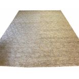 CONTEMPORARY NATURAL BASKET WEAVE JUTE CARPET, 365cm x 275cm.