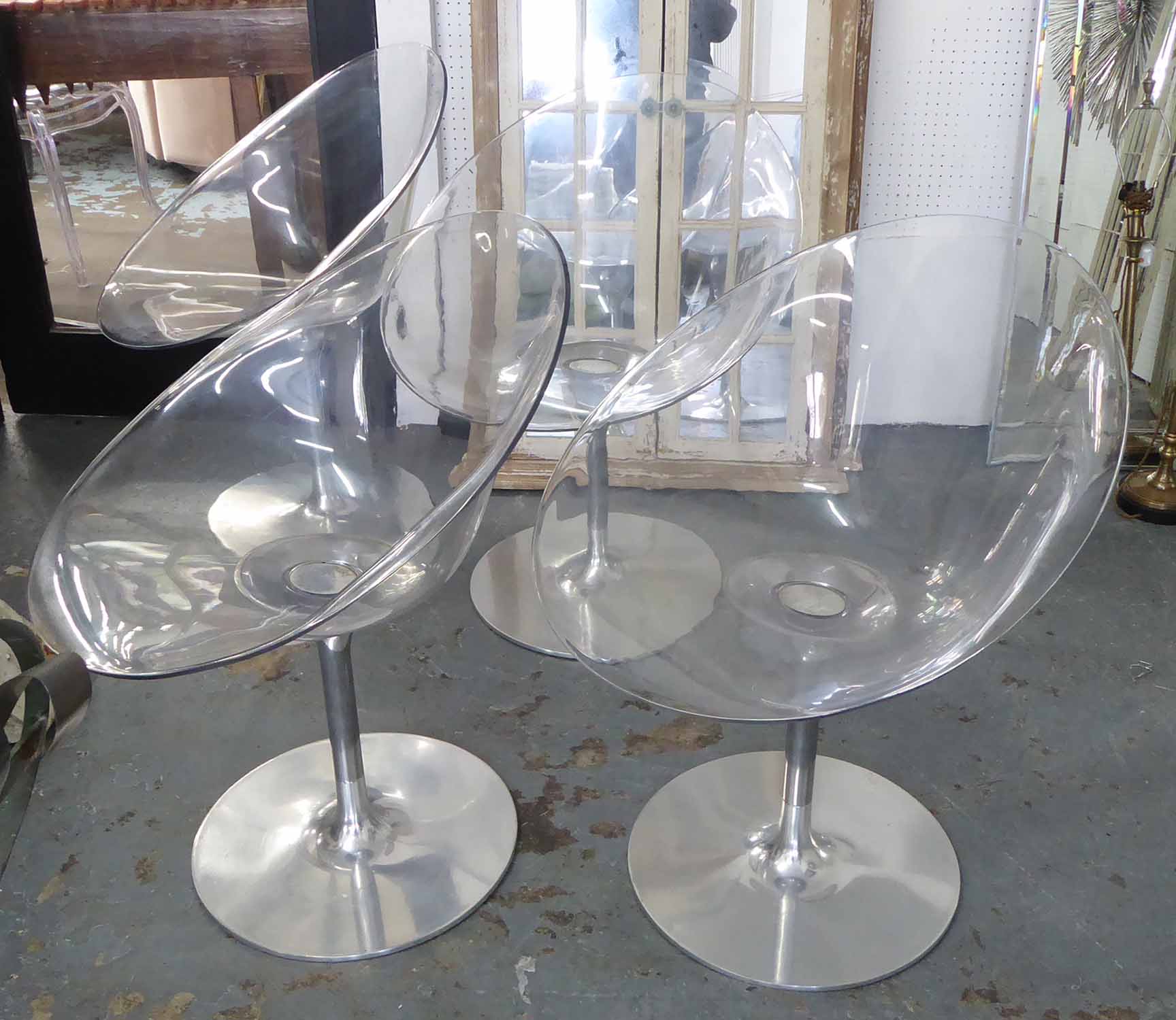 KARTELL EROS CHAIRS, a set of four, by Philippe Starck, 82cm H.