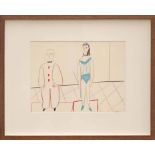 PABLO PICASSO, 1954, lithograph, 30.1.54 I, Suite: La Comedie Humaine - Mourlot, 25cm x 35cm.