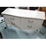 COMMODE, grey painted, French provincial style, 110cm x 15cm x 82cm.