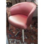 SIDE CHAIR, 1950's style in pink satin, 85cm H.