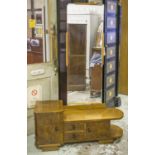 DRESSING TABLE, Art Deco walnut, circa 1935 with mirror above two drawers and two doors,