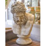 PLASTER BUST, 'Hercules' after the antique, 94cm H x 65cm.