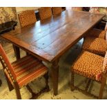 I & JL BROWN DRAWLEAF TABLE, Provincial style teak with rectangular top on square tapering legs,