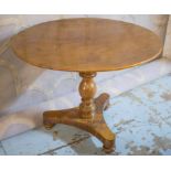 PEDESTAL TABLE, Victorian mahogany with circular top, 73cm H x 94cm D.