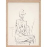 ALBERTO GIACOMETTI 'Annette Seated', 1961, a pair of lithographs, printed by Maeght, 38cm x 30cm,
