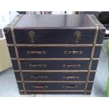 CHEST OF DRAWERS, leathered finish, 100cm x 50cm x 100cm.