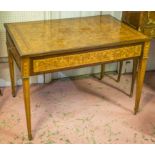 CENTRE TABLE, Louis XVI oyster, rosewood, marquetry and gilt metal mounted with single drawer,