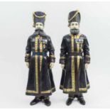 FABERGE MANNER BRONZE COSSACKS, a pair, Pustynnikov chamber Cossack 1894,
