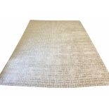 CONTEMPORARY ART DECO DESIGN SILK CARPET, 400cm x 300cm, geometric silver field.