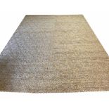 CONTEMPORARY BASKET WEAVE JUTE CARPET, 365cm x 275cm.