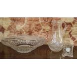 WATERFORD CRYSTAL, large water jug, 28cm H, circular shallow fruit bowl, 40cm Diam,