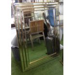 WALL MIRROR, stepped gilt frame, 118cm x 87cm.