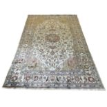 FINE PURE SILK HEREKE DESIGN RUG, 246cm x 156cm,