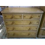 CHEST, Victorian painted to simulate birdseye maple with line decoration and five drawers,