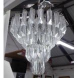 CHANDELIER, Austrian Scholer crystal drops on chrome frame, 40cm H x 40cm W.