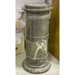 PEDESTAL, Regency verde antico marble of column form, 100cm H x 45cm.